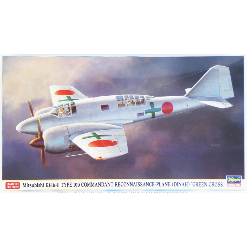 Hasegawa 02185 Mitsubishi Ki46-II Type 100 Commandant Reconnaissance-plane (Dinah) Green Cross 1/72 Scale Kit