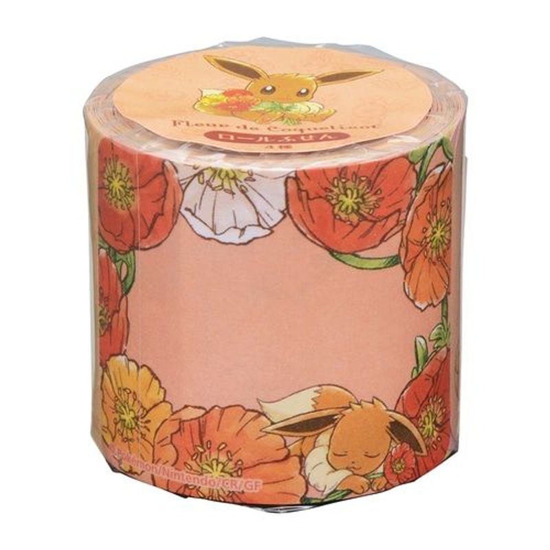 Pokemon Center Original Roll Sticky Notes Eevee Fleur de Coquelicot