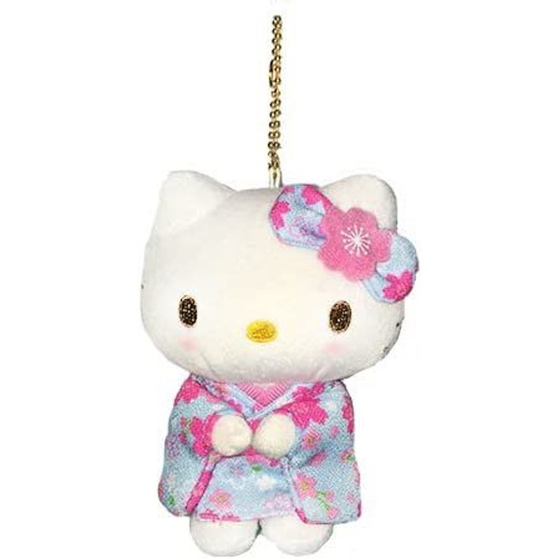 Nakajima Sanrio Mascot Holder Hello Kitty Kimono Light Blue