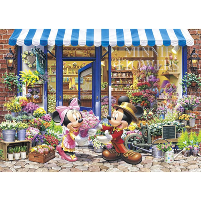 Tenyo Japan Jigsaw Puzzle DG-315-101 Disney Mickey Flower Shop (315 Pieces)