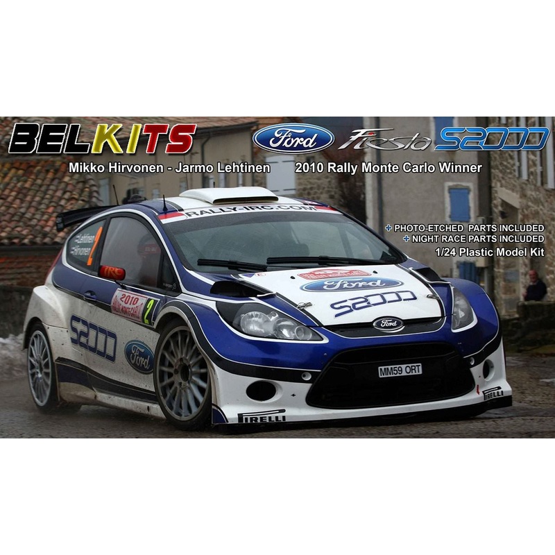 Aoshima (BELKitS) 84304 Ford Fiesta S2000 2010 Rally Monte Carlo Winner 1/24 Scale Kit