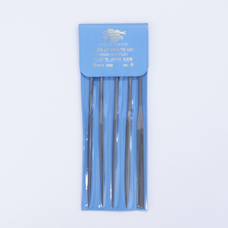 UO-CHIKYU 01-0500 Precision Needle Files Hiroshima Files 5 pcs Set (Teeth #6)