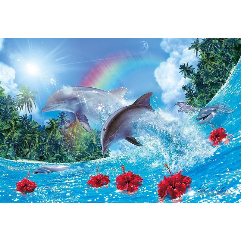 Epoch Jigsaw Puzzle 58-502s Lassen Shining Dolphins (450 S-Pieces)