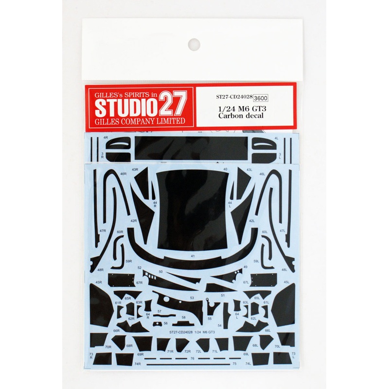 ST27-CD24028 M6 GT3 Carbon Decal for Platz 1/24 Scale Kit