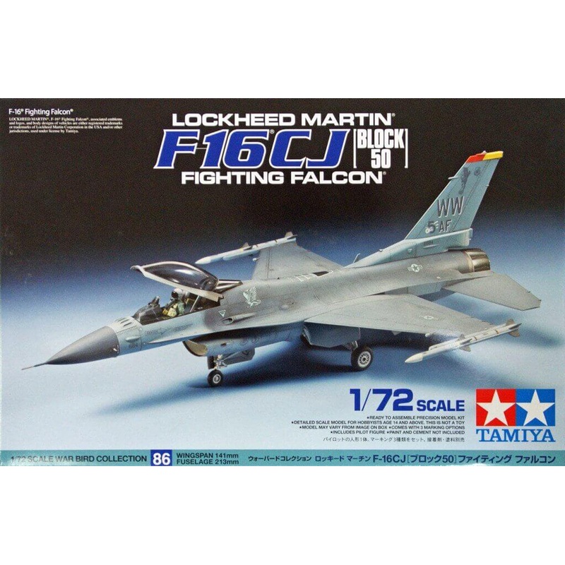 Tamiya 60786 Lockheed Martin F-16CJ (Block 50) Fighting Falcon 1/72 Scale Kit
