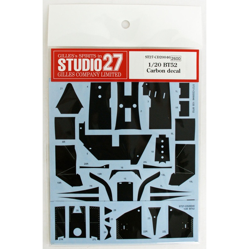 Studio27 ST27-CD20046 BT52 Carbon Decal for Aoshima 1/20 Scale