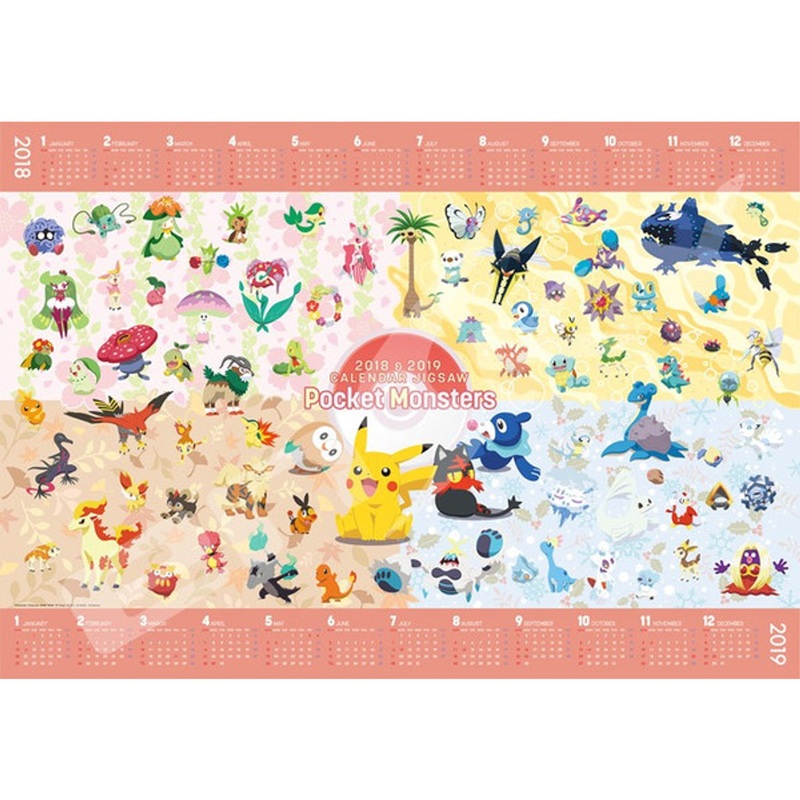 Ensky Jigsaw Puzzle 500T-LC182 Pokemon 2018 & 2019 Calendar (500 L-Pieces)