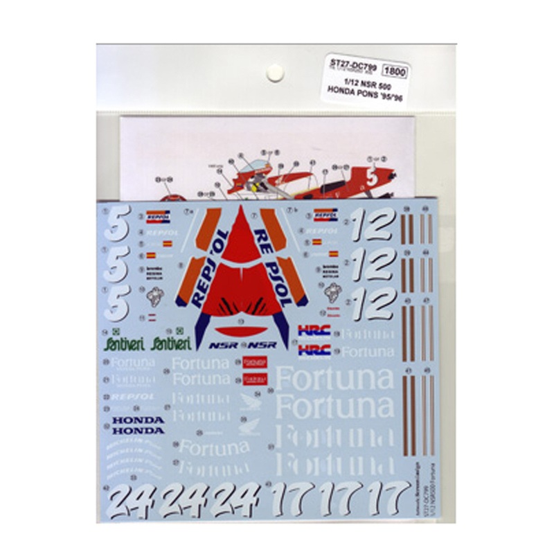 Studio27 ST27-DC799 NSR500 Honda Pons ’95/’96 Decal for Tamiya 1/12