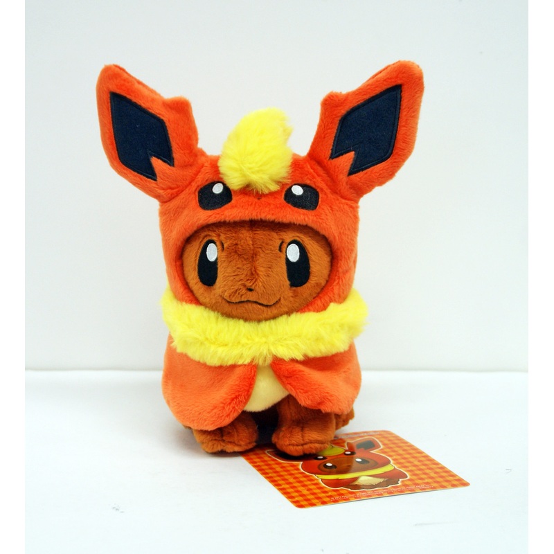 Pokemon Center Original Plush Doll Eevee Poncho Flareon (Booster)
