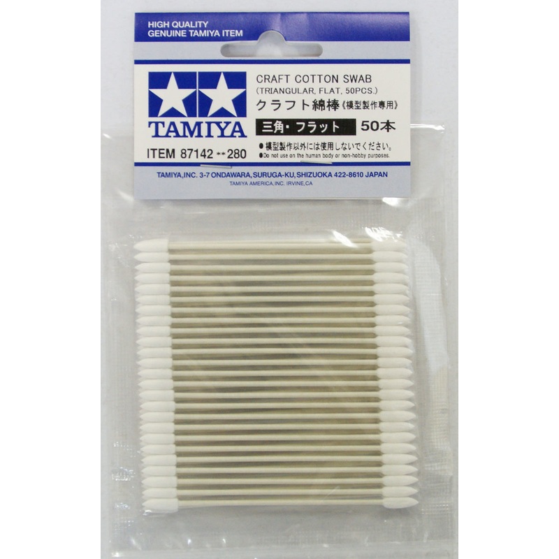 Tamiya 87142 Craft Cotton Swab Triangular Flat (50 pcs.)