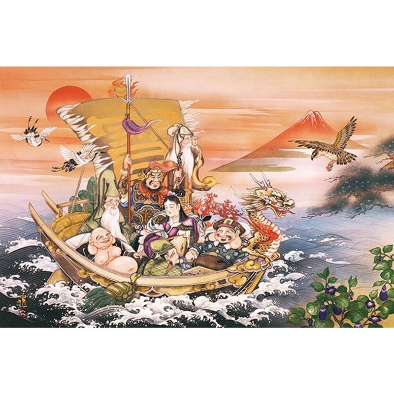APPLEONE Jigsaw Puzzle 1000-813 Japanese Art Hakuga Takeuchi Seven Lucky Gods (1000 Pieces)