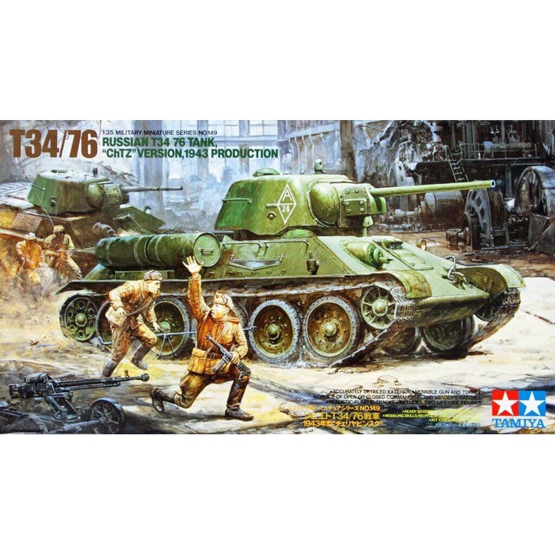 Tamiya 35149 Russian T34/76 Tank ChTZ Version, 1943 Production 1/35 Scale Kit
