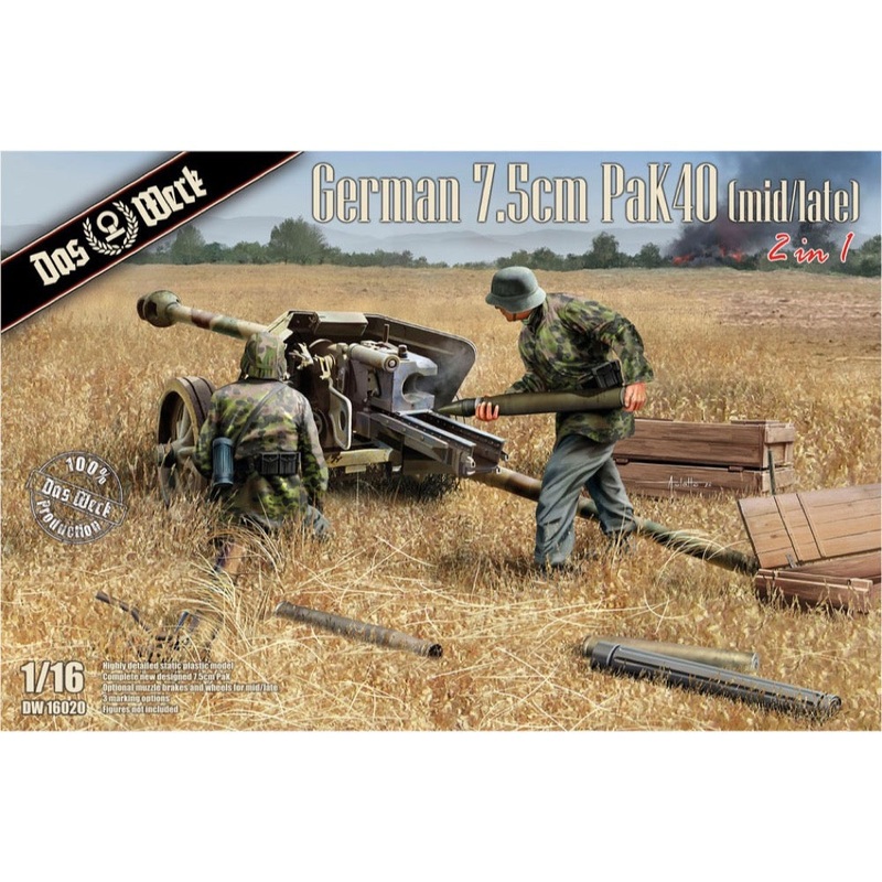 Das Werk 16020 1/16 German 7,5cm Pak 40 (mid/late) 2in1