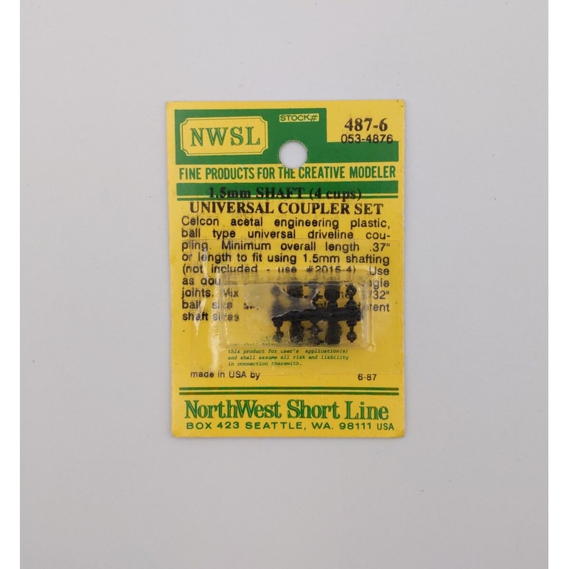 NWSL 487-6 HO 1.5mm Shaft Universal Coupler Set