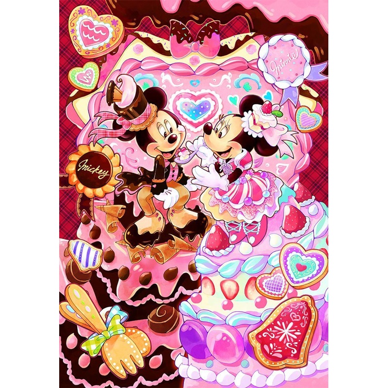 Tenyo Japan Jigsaw Puzzle DPG-500-599 Mickey Minnie Sweets Time (500 S-Pieces)