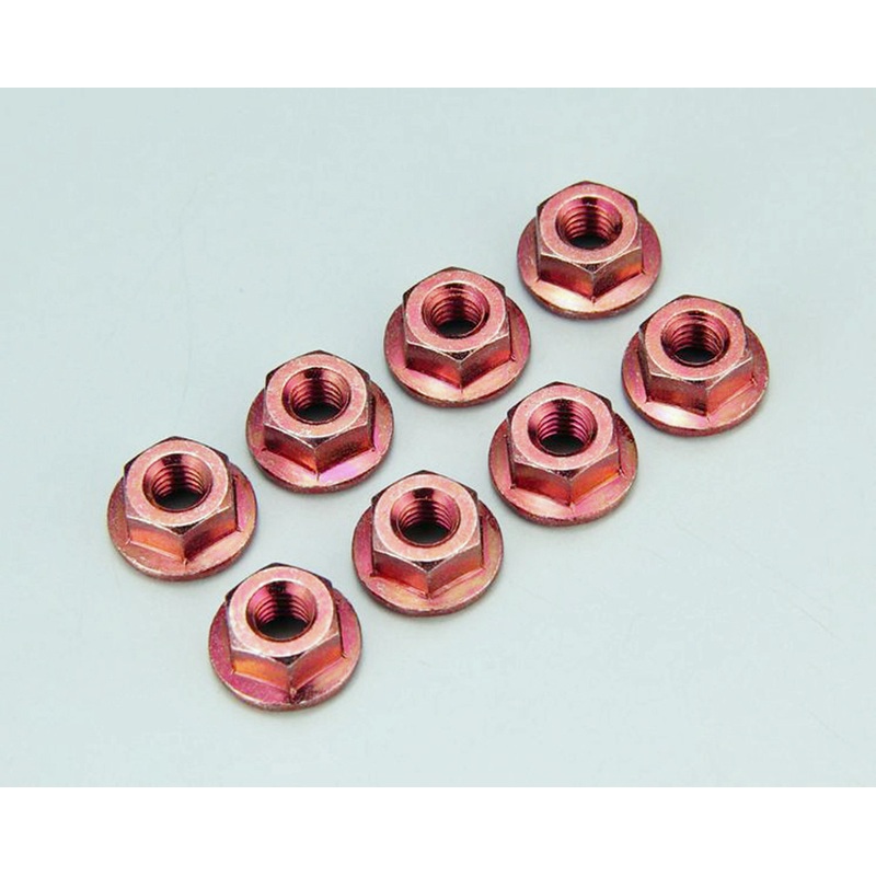 Kyosho 1-N4045F-R Nut(M4x4.5/Flanged/Steel/Red/8pcs)