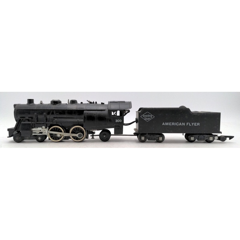 American Flyer 300 Vintage S Reading 4-4-2 Atlantic Steam Locomotive & Tender EX