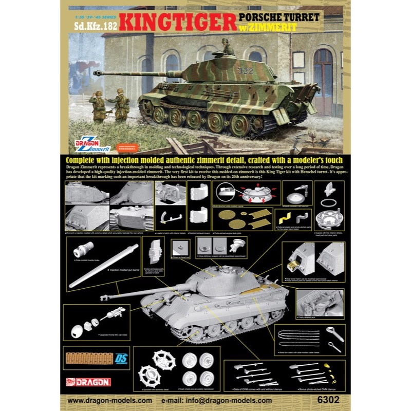 Dragon 6302 1/35 Kingtiger Porshe Turret w/Zimmeret