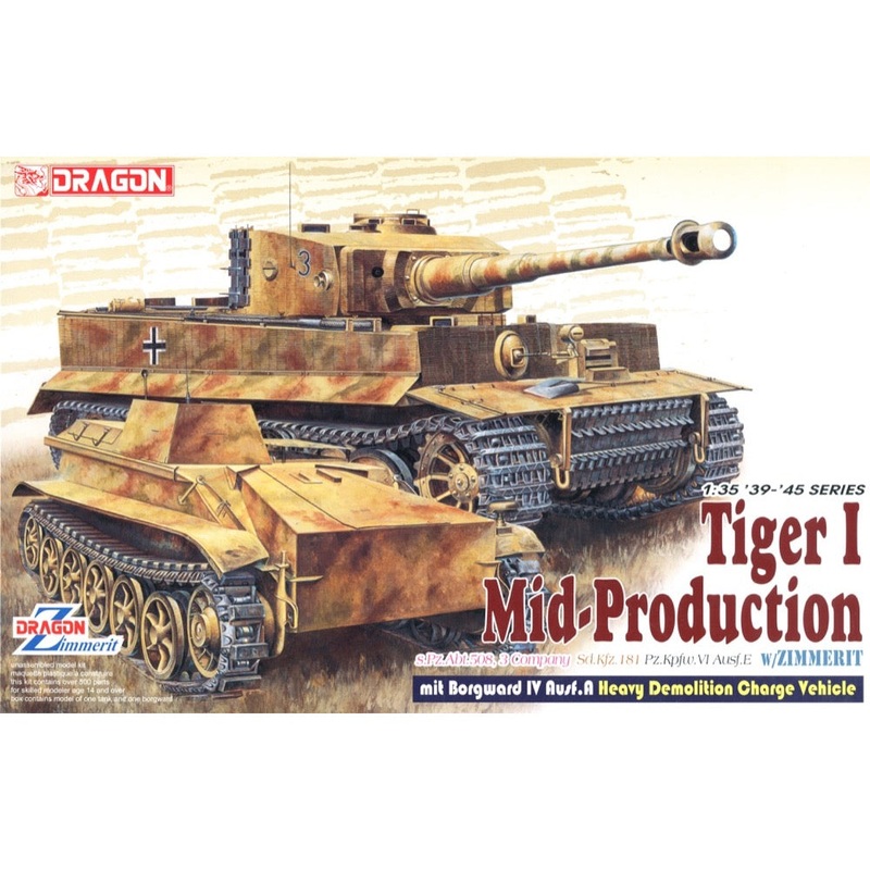 Dragon 6866 1/35 Pz.Kpfw.VI Ausf.E Tiger I Mid Production w/ Borgward IV Ausf.A