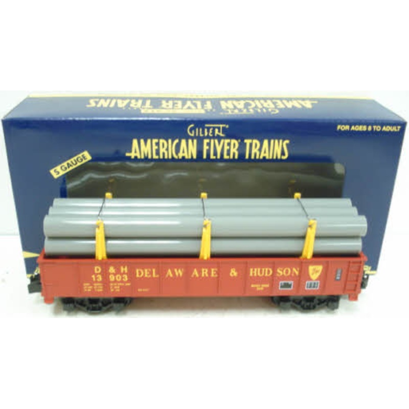 American Flyer 6-48541 S Scale Delaware & Hudson Gondola W/Pipe Load EX/Box