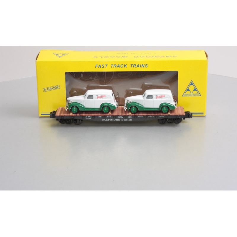 American Models 78373 The Central Ohio Krispy Kreme Vans on B&O Flatcar LN/Box