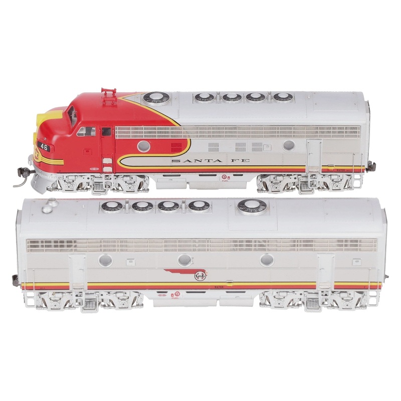 Athearn G1515 Genesis HO Scale Santa Fe F-7 AB Diesel Locomotive Set EX