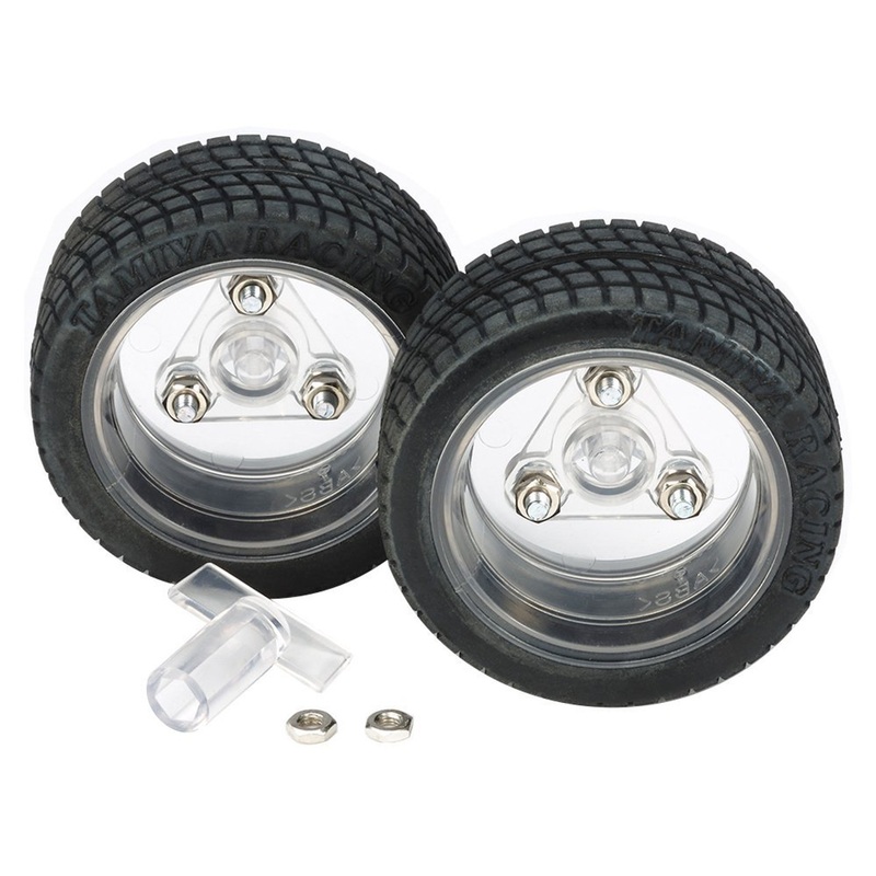Tamiya 69916 Sports Tire Set 56mm Dia. Clear Wheels