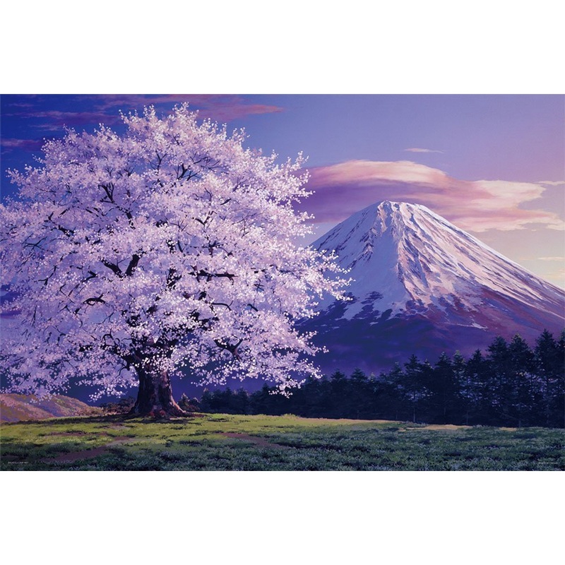 Yanoman Jigsaw Puzzle 10-1304 Japanese Scenery Mt. Fuji & Cherry Blossoms EVENTUAL PAYSAGE (1000 Pieces)