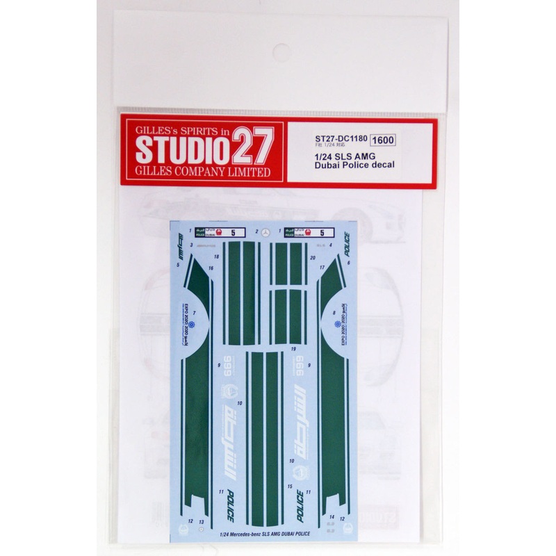 Studio27 ST27-DC1180 Mercedes SLS AMG Dubai Police Decal for Fujimi 1/24
