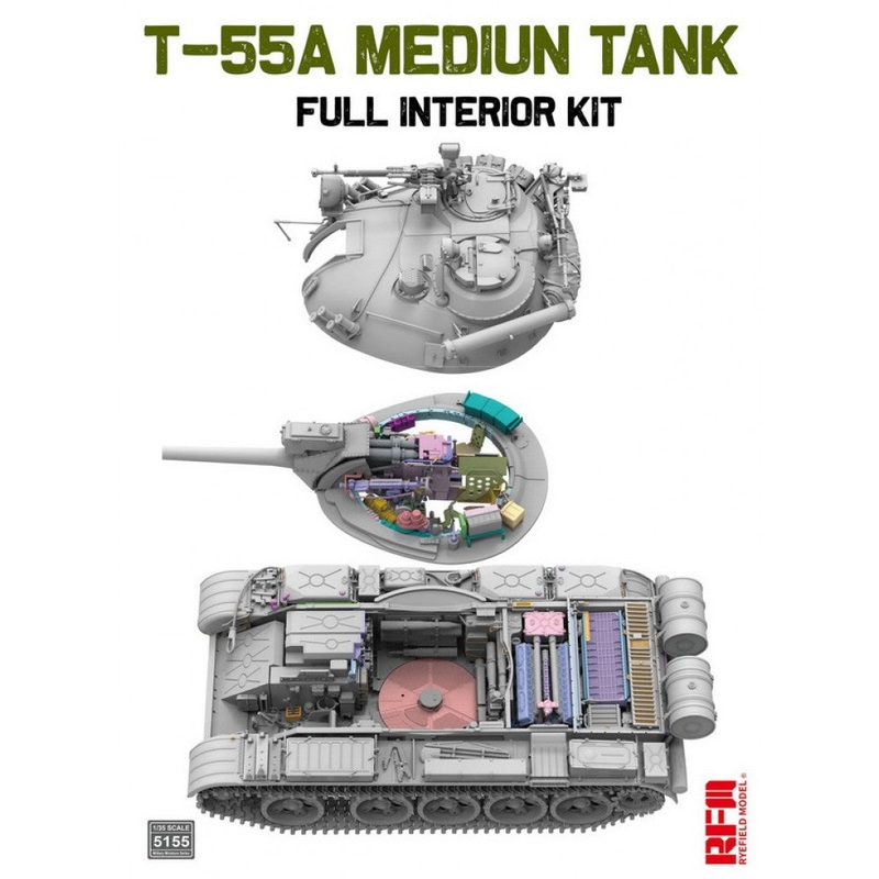 Rye Field models 5155 1/35 T-55A Medium Tank Full Interior Kit