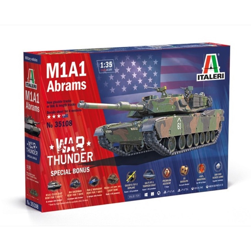 Italeri 35108 1/35 M1A1 Abrams includes Australian Decals War Thunder Series