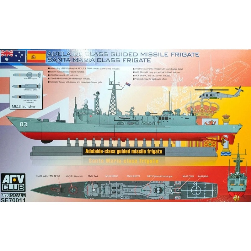 AFV SE70011 1/700 ADELAIDE-Class Guided Missile Frigate & SANTA MARIA-Class Friga