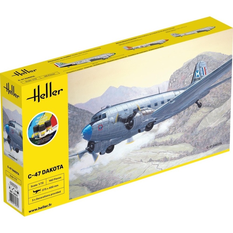 Heller HLL35372 1/72 C-47 Dakota Starter Kit