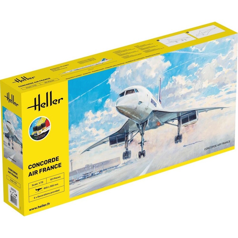 Heller HLL56469 1/72 Concorde Air France Starter Kit