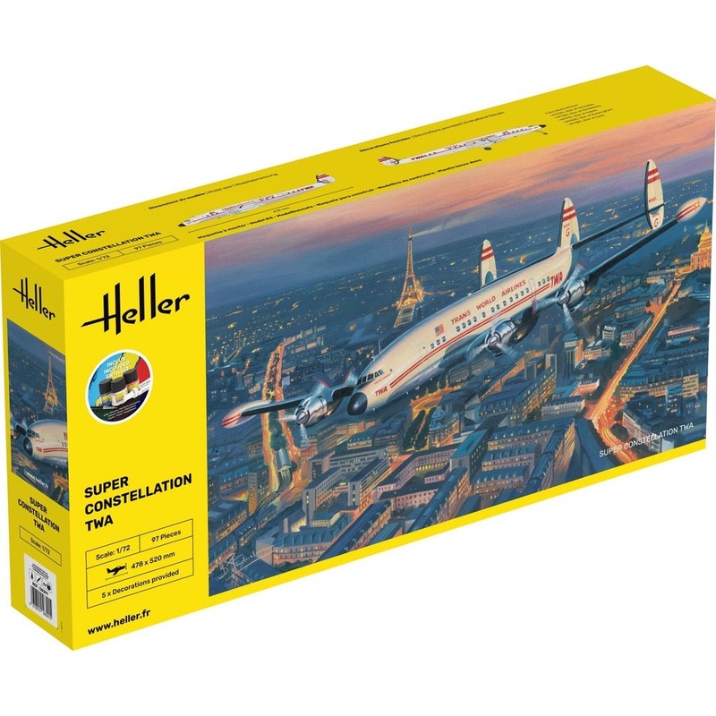 Heller HLL58391 1/72 Super Constellation TWA Starter Kit