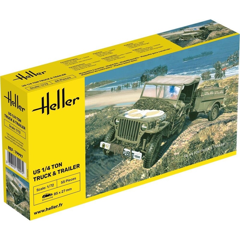 Heller HLL79997 1/72 US 1/4 Ton Truck & Trailer