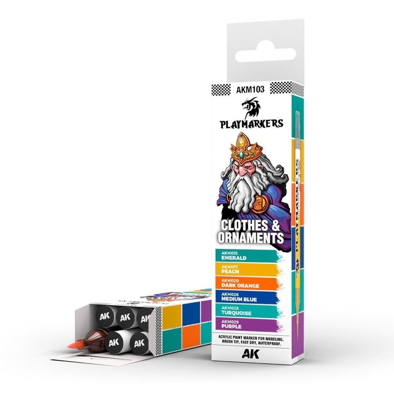AK Interactive Playmarkers Set Clothes & Ornaments (6 Colours)
