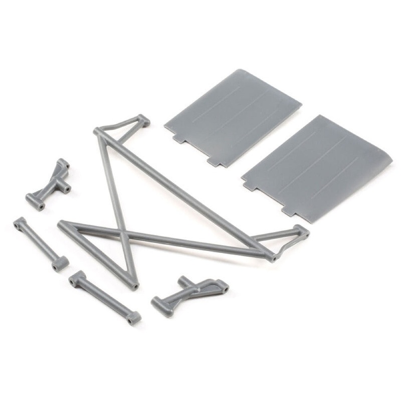 Losi LOS230041 Rear Tower SupportX-BarMud GuardsGray Rock Rey