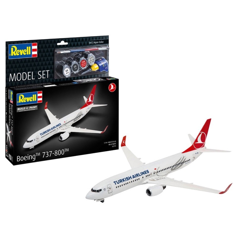 Revell 63772 1/144 Boeing 737-800 Turkish Airlines Model Kit Set