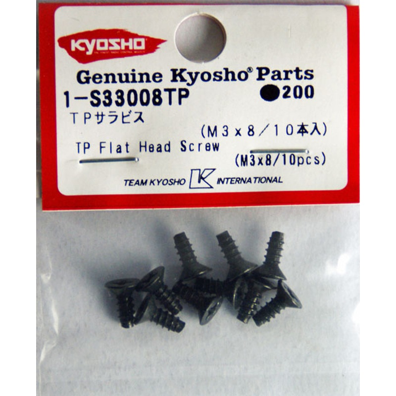 Kyosho 1-S33008TP TP Flat Head Screw(M3x8/10pcs)
