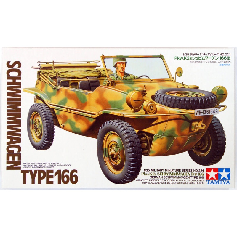 Tamiya 35224 WWII German Schwimmwagan Type 166 1/35 Scale Kit