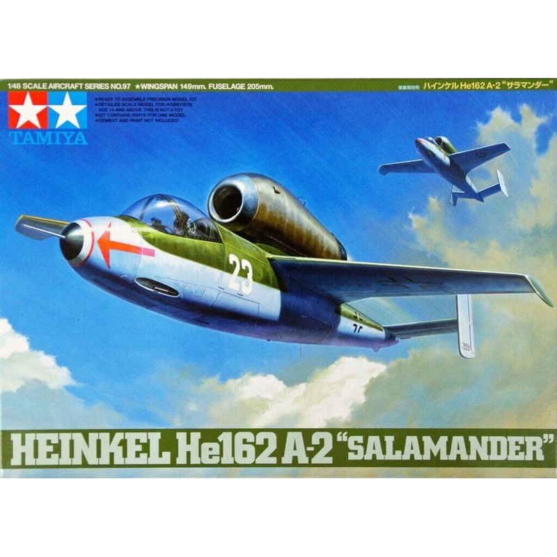 Tamiya 61097 German Heinkel He162 A-2 Salamander 1/48 Scale Kit