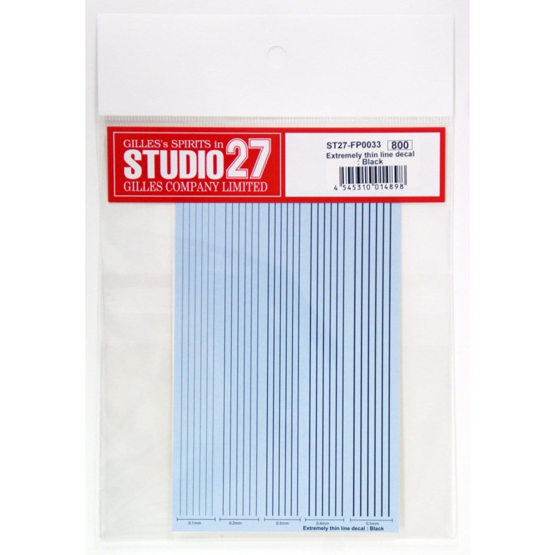 Studio27 ST27-FP0033 Extremely Thin Line Decal : Black