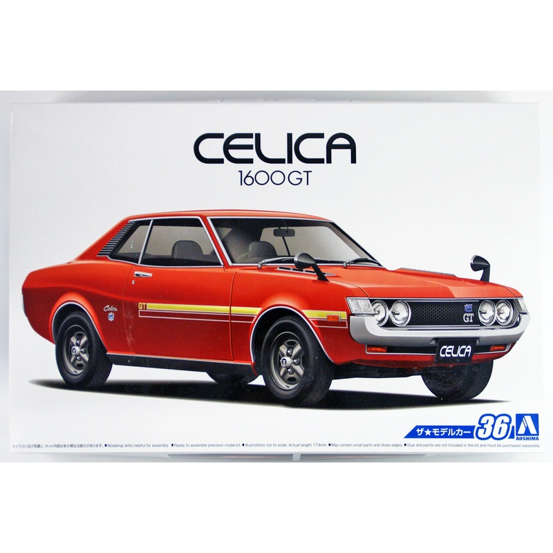 Aoshima 53188 The Model Car 36 Toyota TA22 Celica 1600GT ’72 1/24 Scale Kit