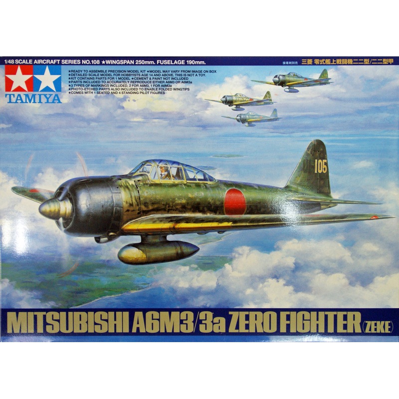 Tamiya 61108 Mitsubishi A6M3/3a Zero Fighter (ZEKE) 1/48 scale kit
