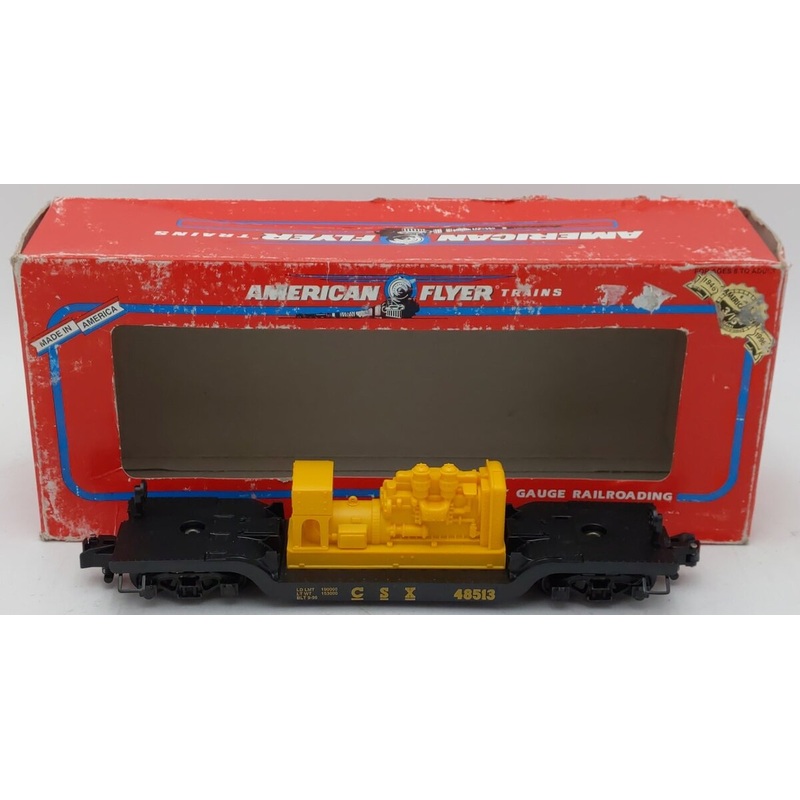 American Flyer 6-48513 S Gauge CSX Flatcar w/ Generator EX/Box