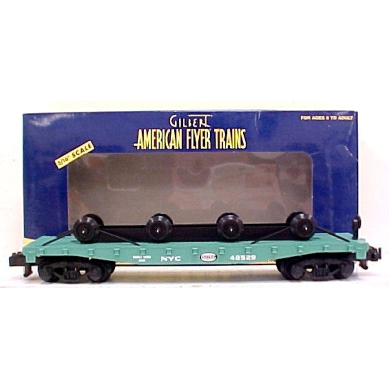 American Flyer 6-48529 S Scale New York Central Flatcar w/Wheel Load LN/Box