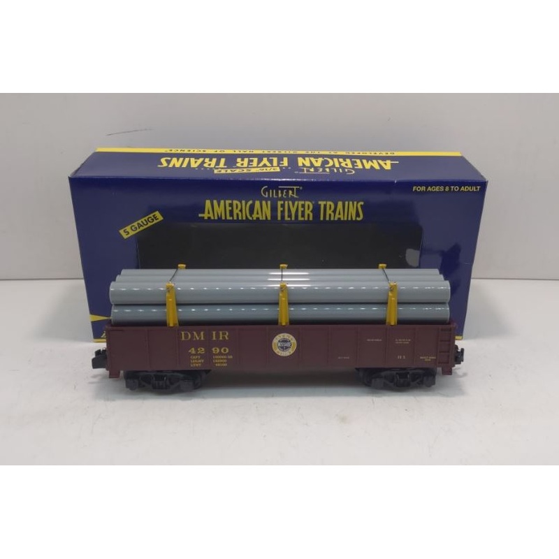 American Flyer 6-48545 S Duluth, Missabe & Iron Range Gondola with Pipe Load LN/Box