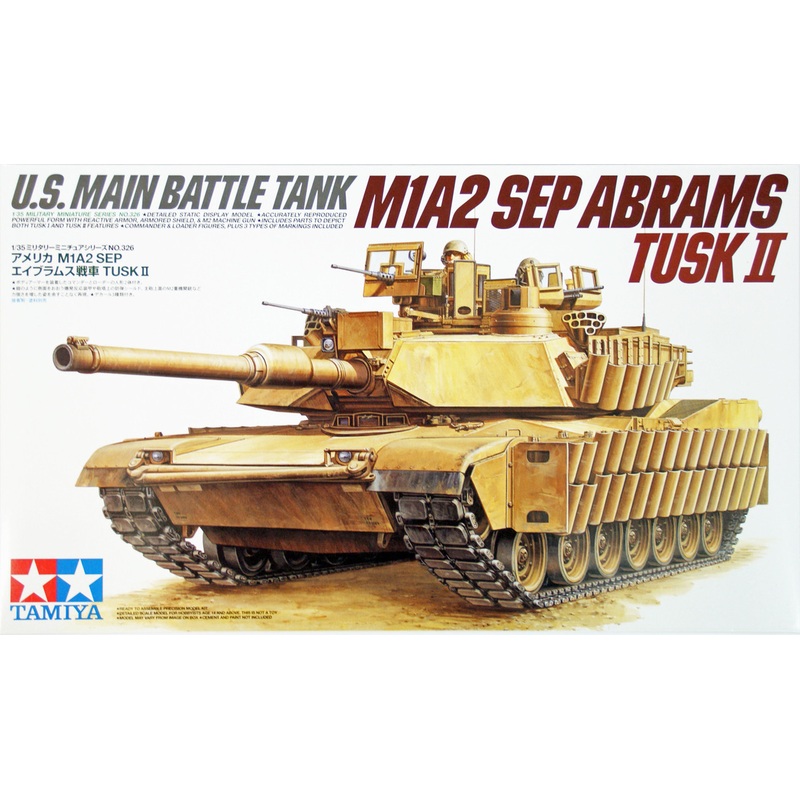 Tamiya 35326 US Main Battle Tank M1A2 SEP Abrams TUSK II 1/35 Scale Kit