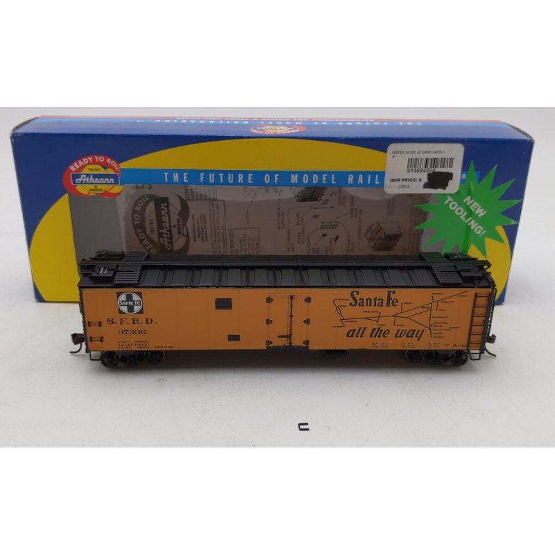 Athearn 94504 N Scale ATSF Grand Canyon 50′ Ice Bunker Reefer #37336 EX/Box